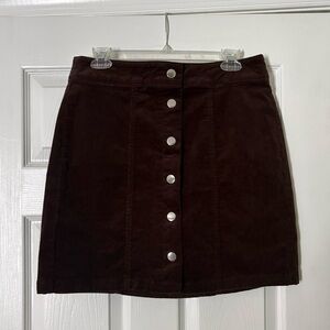 LOFT Outlet Brown Corduroy Skirt